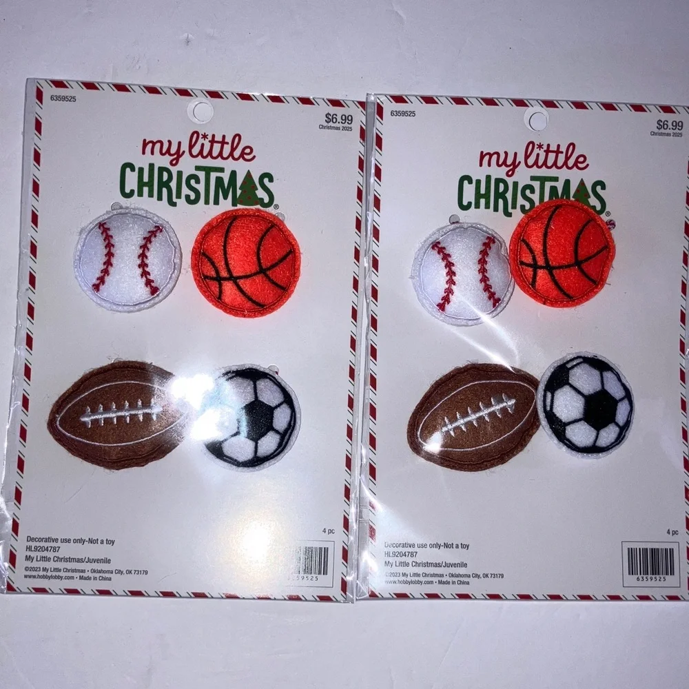 Felt Sports Ball Tag Ornaments with String Baseball Football Basketball Soccer‎